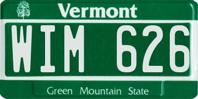 VT license plate WIM626