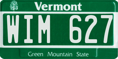 VT license plate WIM627