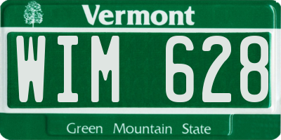 VT license plate WIM628