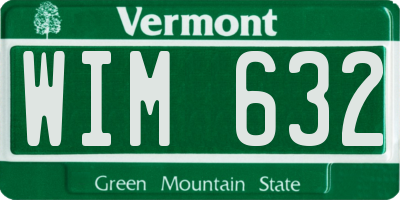 VT license plate WIM632