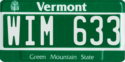 VT license plate WIM633