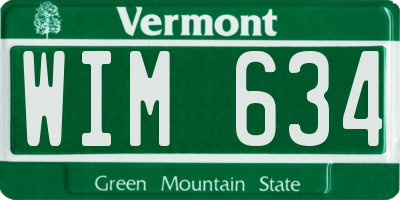 VT license plate WIM634
