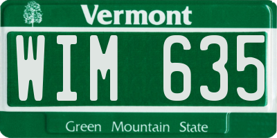 VT license plate WIM635