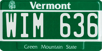 VT license plate WIM636