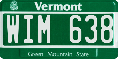 VT license plate WIM638