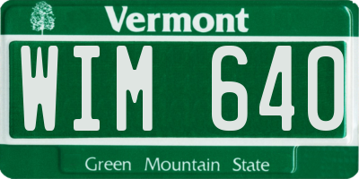 VT license plate WIM640
