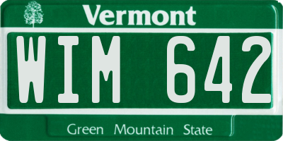 VT license plate WIM642