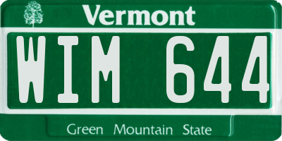 VT license plate WIM644