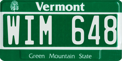 VT license plate WIM648
