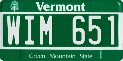 VT license plate WIM651
