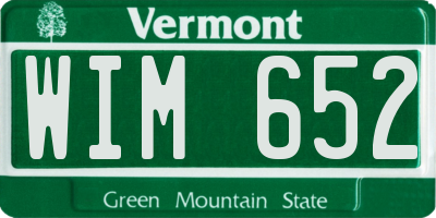 VT license plate WIM652
