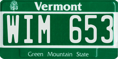 VT license plate WIM653