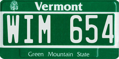 VT license plate WIM654