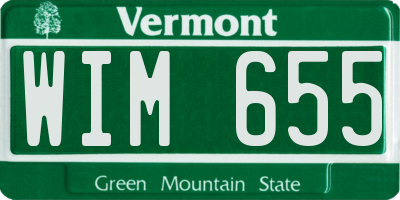 VT license plate WIM655