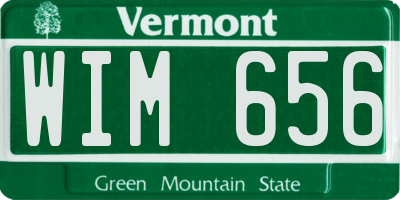 VT license plate WIM656