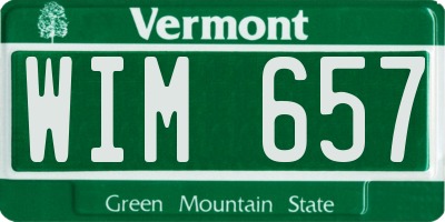 VT license plate WIM657