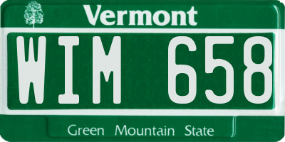 VT license plate WIM658
