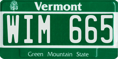VT license plate WIM665