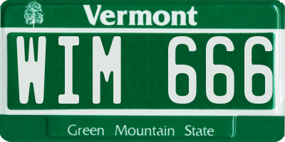 VT license plate WIM666