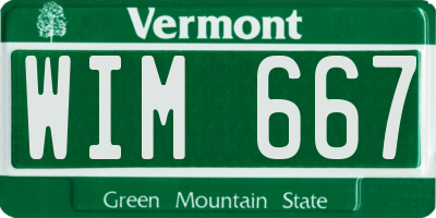 VT license plate WIM667