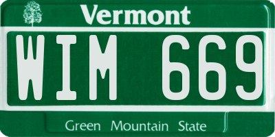 VT license plate WIM669