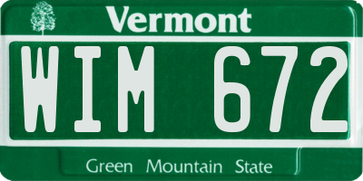 VT license plate WIM672