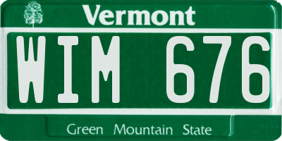 VT license plate WIM676