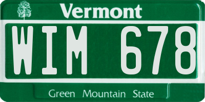 VT license plate WIM678