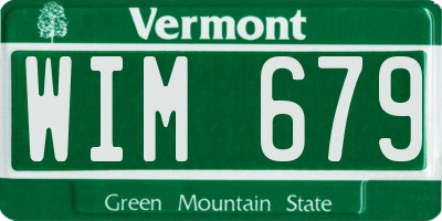 VT license plate WIM679