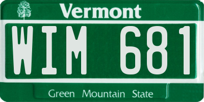 VT license plate WIM681