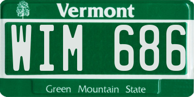 VT license plate WIM686
