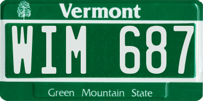 VT license plate WIM687