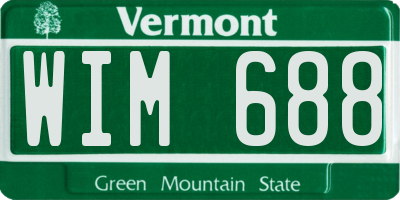 VT license plate WIM688