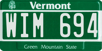 VT license plate WIM694
