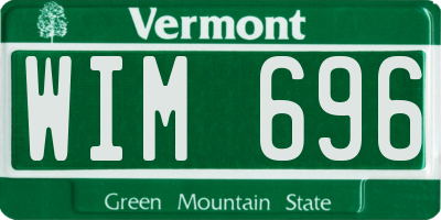 VT license plate WIM696
