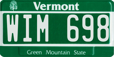 VT license plate WIM698