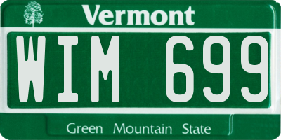 VT license plate WIM699