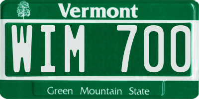 VT license plate WIM700