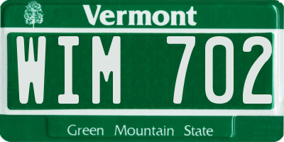 VT license plate WIM702