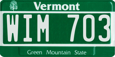 VT license plate WIM703