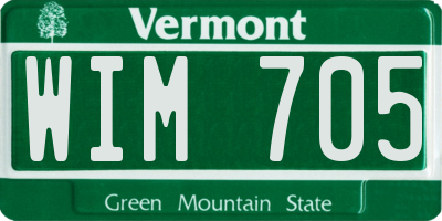 VT license plate WIM705