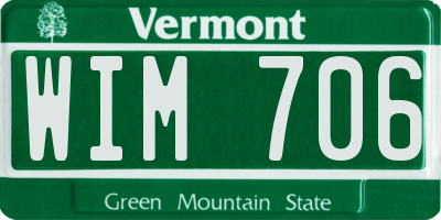VT license plate WIM706