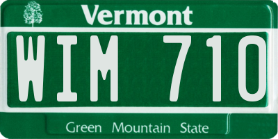 VT license plate WIM710