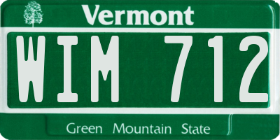 VT license plate WIM712