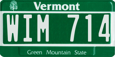 VT license plate WIM714