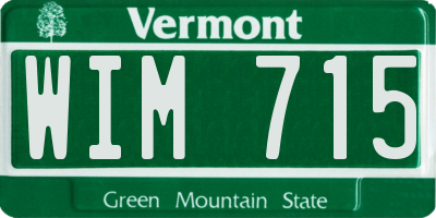 VT license plate WIM715