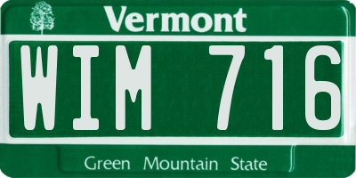 VT license plate WIM716