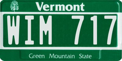 VT license plate WIM717