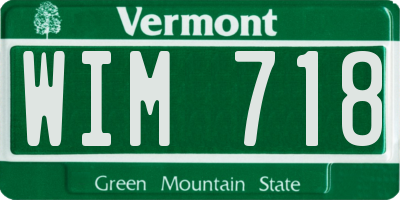 VT license plate WIM718