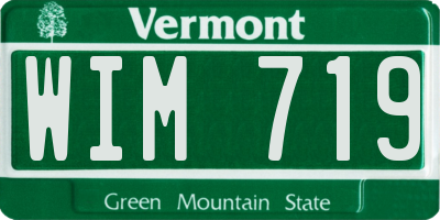 VT license plate WIM719